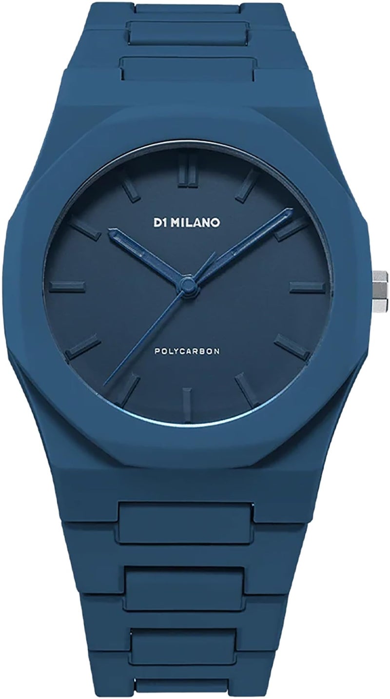 D1 Milano Polycarbon Unisex Luxury Watch, Polycarbonate Quartz Movement, Polycarbonate Strap, 50M Water Resistant Timepiece, Blue Dial, 2 Years Warranty - PCBJ21 - Image 5