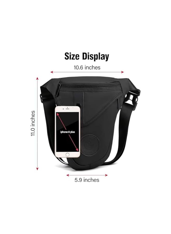 PROMASS promass Leg Bag for Men Fanny Packs, Women Men’s Outdoor Thigh Bags Motorcycle Ride Sling Bag for Camping Hiking Cycling Riding, Multifunctional Outdoor Cycling Gaiter Waist Bag, Black, 1 Pcs - Image 3