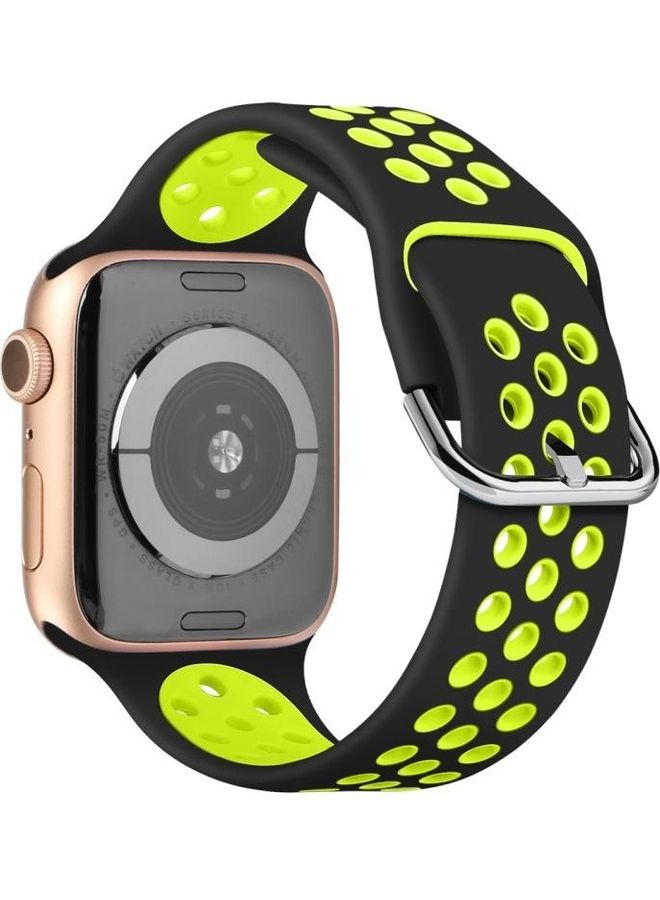 BGM Replacement Band for Apple Watch Series 1/2/3/4/5/6/SE 38/40mm Black/Green - Image 1