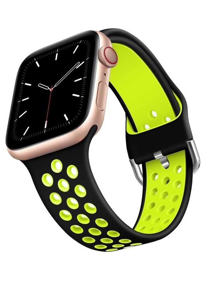 BGM Replacement Band for Apple Watch Series 1/2/3/4/5/6/SE 38/40mm Black/Green - Image 2