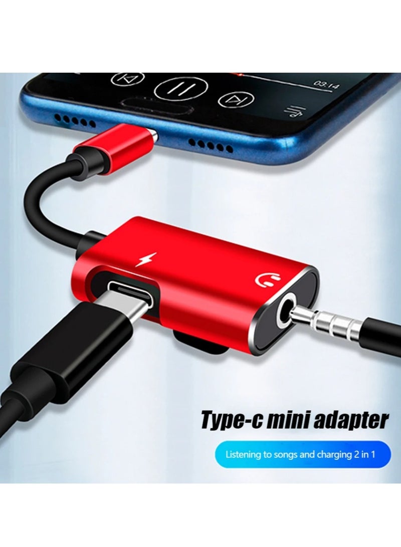 AROAQ Type C To 3.5mm Jack Audio Splitter, 2 In 1 Headphone Cable Earphone Aux, Durable And Portable USB C Adapter Charger Cable Compatible With Most Of The Phones, (Pink, Pack Of 2pcs) - Image 4