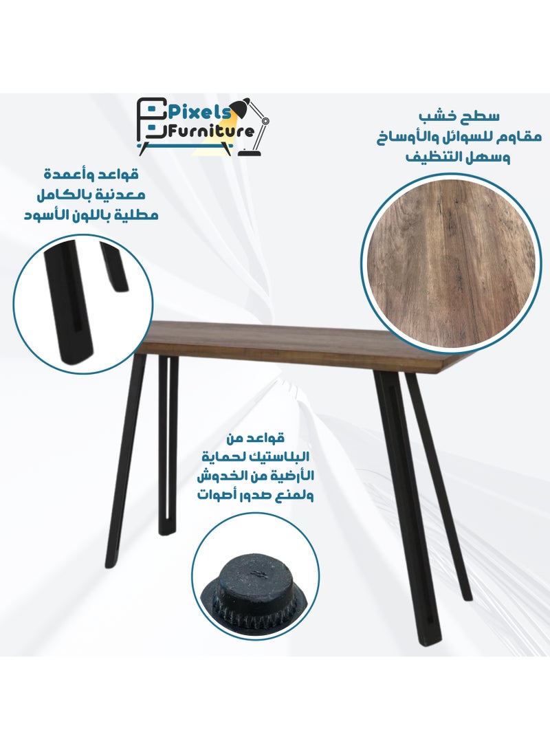 PixelsFurniture Pixels Furniture Console Table, Entryway with Wood Top and Metal Ends, Versatile - Image 3