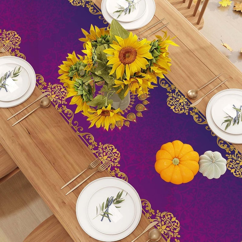 AAZEEM Diwali Table Runner Indian Festive Decorations and Supplies for Home Kitchen Dining Room Table | Multicolor | - Image 4