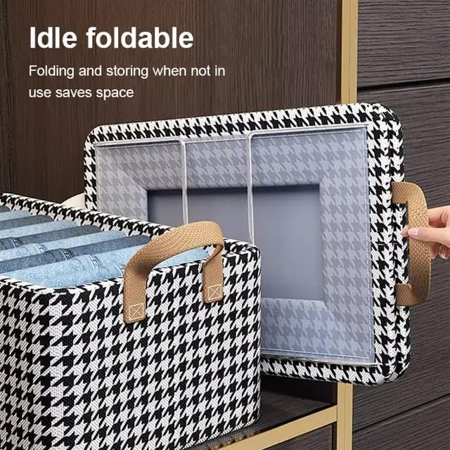 NISHIV NISHIV Foldable Jeans Organizer for Closet Foldable Closet Organizer Jeans Wardrobe Clothes Organizer for Jeans Pants Tshirt PACK of 4 - Image 3