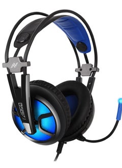 B581 USB Gaming Headset Lightweight - 7.1 Virtual Surround Sound - Noise-Cancelling Mic. - On-Ear Volume & Mute Controls - Blue LED Light - 50mm Speaker Unit - Comfort  Ear Pads - for PC  | Black  (Headset Hook Free ) - pzsku/ZC64EEB90656D8A937463Z/45/_/1740613376/0b239044-33ad-430e-b233-b5a9ead4cdb7