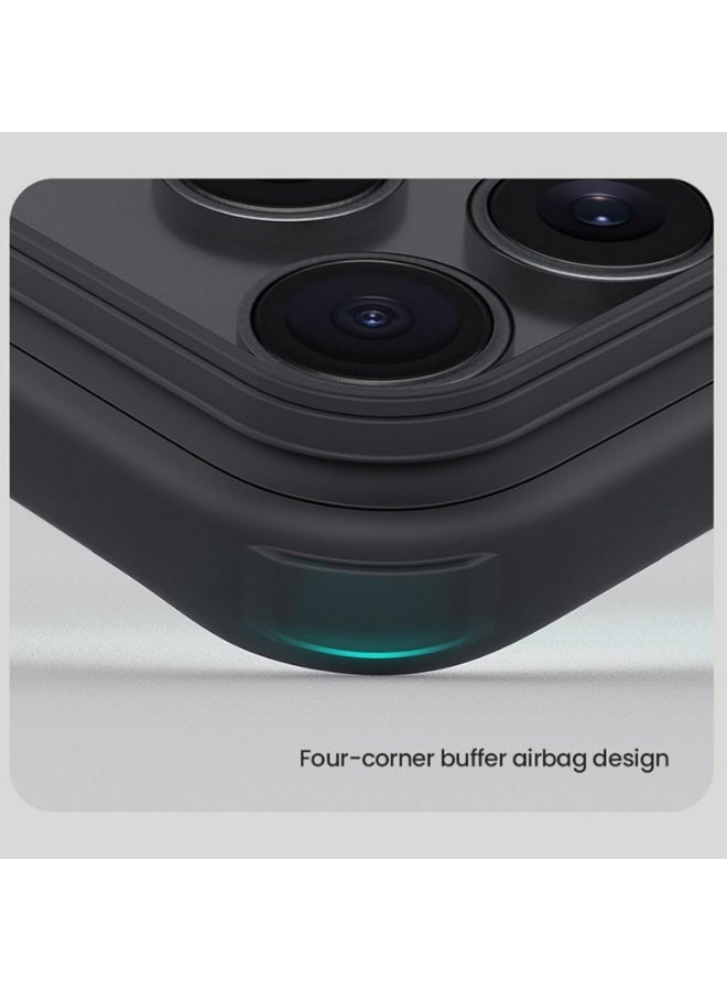 نيلكين Super Frosted Shield Pro Matte Case for  iPhone 17 Pro Dual-Layer PC+TPU Shockproof Protective Cover, Anti-Fingerprint, Dust-Resistant -Black - Image 5
