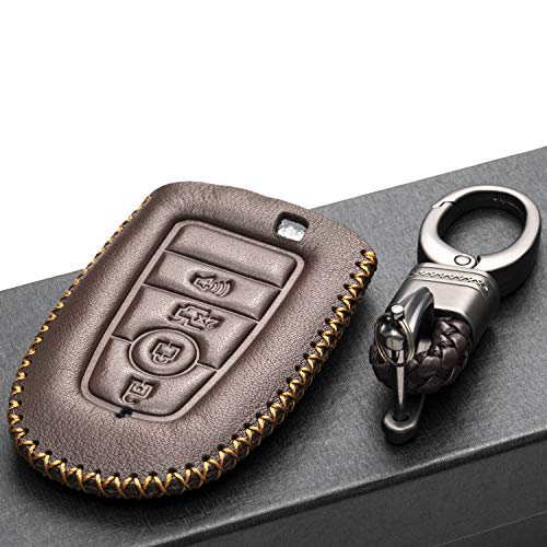 Vitodeco Leather Smart Key Fob Case Compatible with Ford Escape 2025, Bronco 2025, Explorer 2025, Edge 2025, Expedition 2025, F-150, Mustang 2025, F150 2025 and More Models (4-Button, Brown) - Image 4