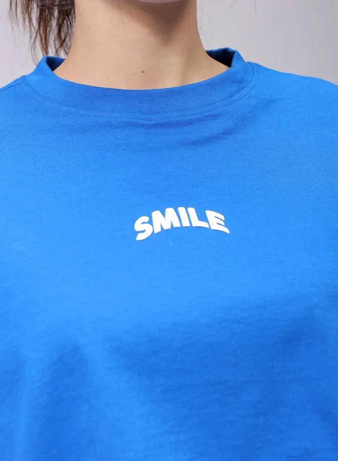 Freehand Women Boxy Fit Solid Cropped T-Shirt