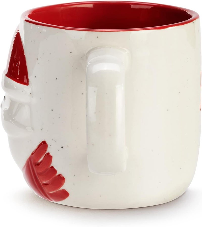 DEMDACO كوب عيد الميلاد من ديمداكو سانتا هولي جولي باللونين الأحمر والأبيض سعة 16 أونصة من الخزف - Image 3