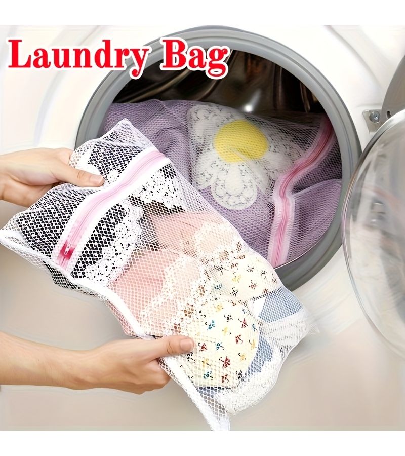 3 أكياس غسيل شبكية بأحجام متعددة بسحاب للسفر لتخزين الملابس مقاس 11.8×15.7 بوصة - Image 2