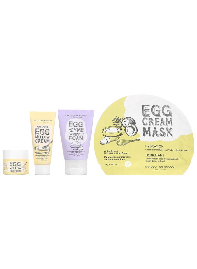 Too Cool for School Eggssential Skincare Mini Set 4 Pieces - Image 1