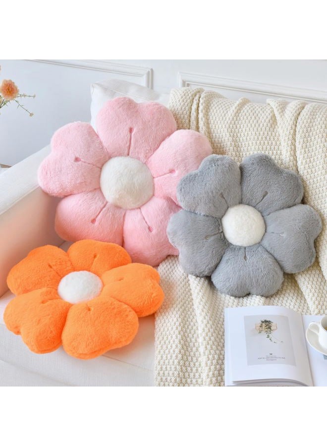 Ddliury Flower Pillow, Flower Shaped Pillow Decorative Throw Pillows for Bed Couch, Cute Daisy Pillow Dorm Decor Floor Seating Cushion (Grey, 15 Inches) - Image 3