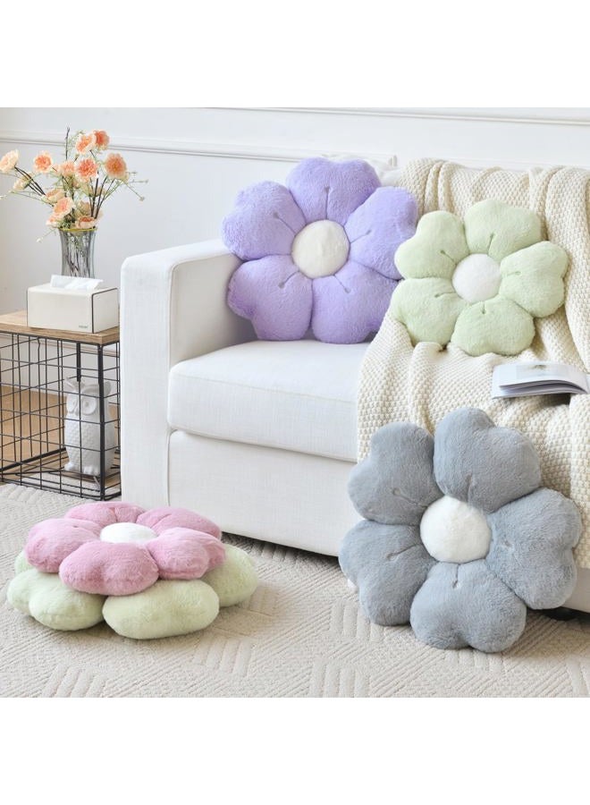 Ddliury Flower Pillow, Flower Shaped Pillow Decorative Throw Pillows for Bed Couch, Cute Daisy Pillow Dorm Decor Floor Seating Cushion (Grey, 15 Inches) - Image 5