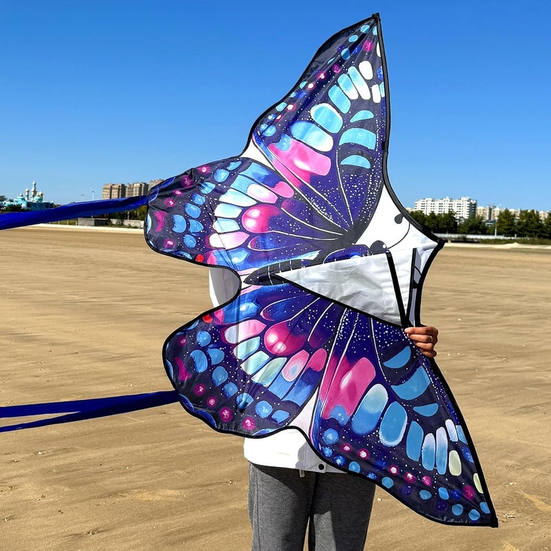 Flying Hoofer Butterfly Kite, Easy to Fly Kites for Kids & Adults, Beach Kites for Boys & Girls Ages 4-8 & 8-12, 55''X28'' Large Single Line Kite(Rainbow) - Image 2