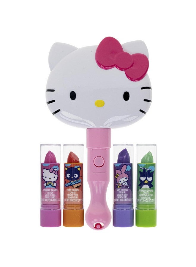 هالو كيتي مجموعة هالو كيتي، بلسم شفاه، مرآة مضيئة، ومجموعة شعر، مع ملصقات هالو كيتي، مكونة من 4 قطع - Image 2