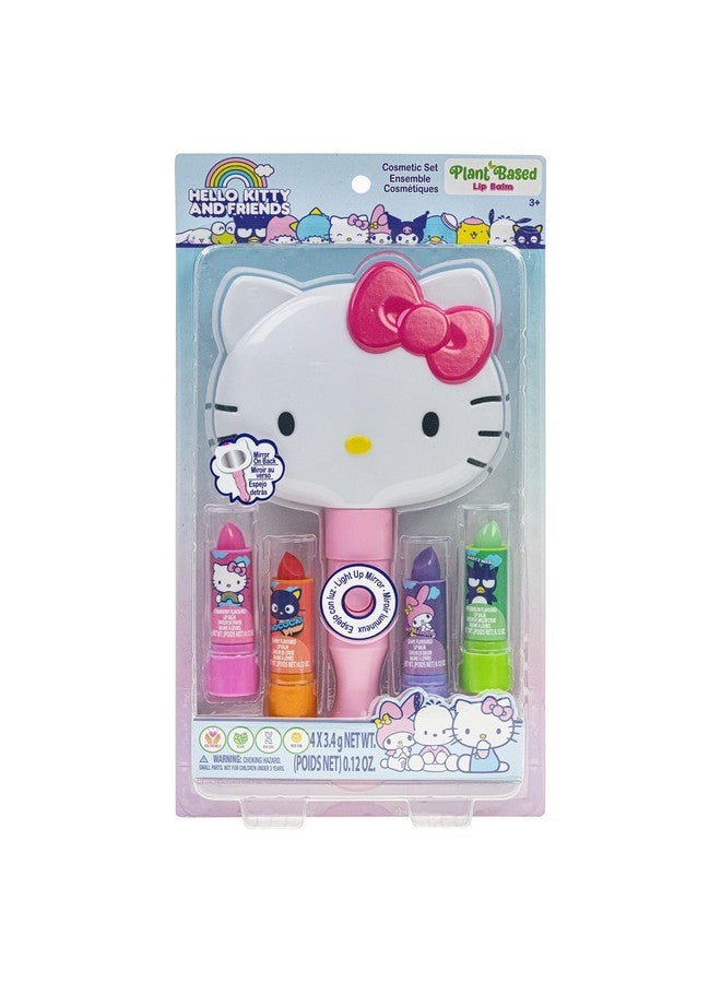 هالو كيتي مجموعة هالو كيتي، بلسم شفاه، مرآة مضيئة، ومجموعة شعر، مع ملصقات هالو كيتي، مكونة من 4 قطع - Image 1
