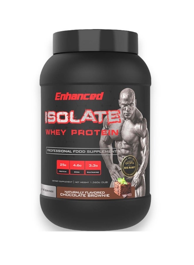 Enhanced بروتين مصل اللبن المعزول، نكهة براوني الشوكولاتة، 3 رطل