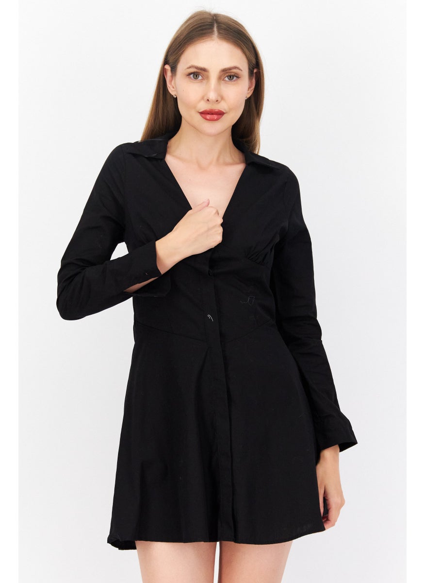 Women Plain Mini Dress, Black - pzsku/ZC64F3923B6EA9DF75222Z/45/_/1737642338/e675208e-809f-4f8e-9ca0-e82ddd2935a6