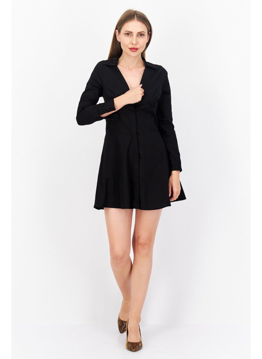 Women Plain Mini Dress, Black - pzsku/ZC64F3923B6EA9DF75222Z/45/_/1737642339/caf3dbf9-a423-45af-9284-2c4e146851ee