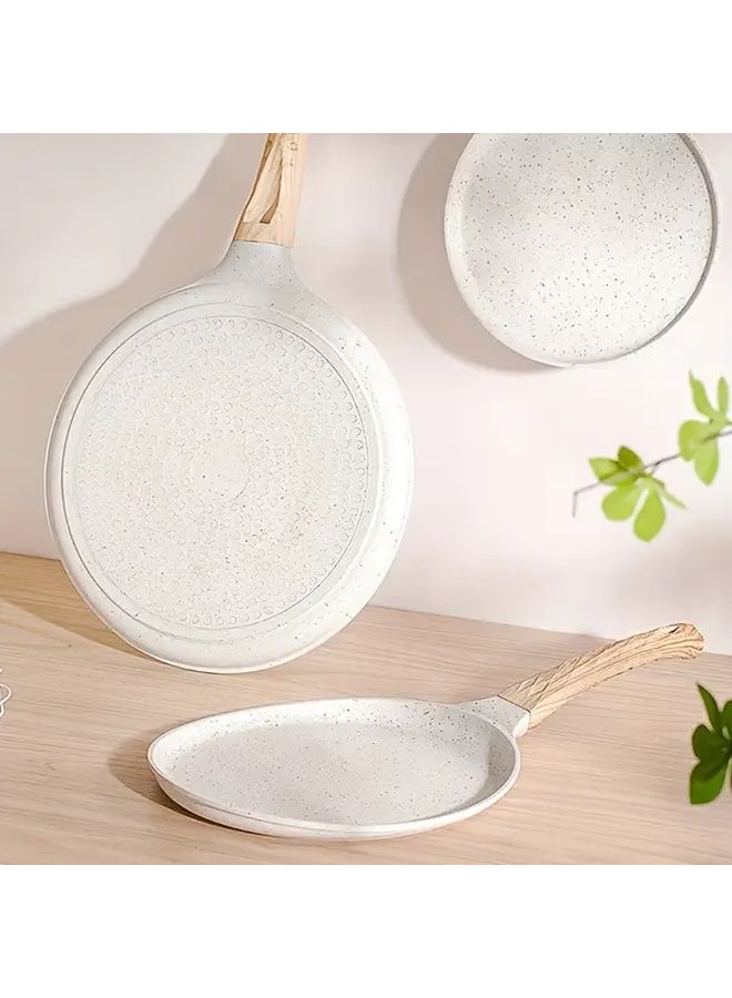 مقلاة كريب غير لاصقة مقاس 6 بوصات مع مقبض مريح، متوافقة مع الحث، خالية من PTFE و PFOA، هيكل ألومنيوم متين، باللون الأبيض، حب للمنزل والمطبخ والتخييم في الهواء الطلق - Image 5
