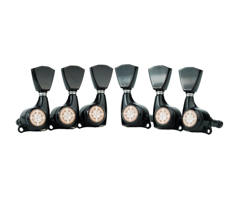 Guyker Guitar Locking Tuners (3L + 3R Handed) â€“ 1:21 Lock String Sealed Tuning Key Pegs Machine Heads with Keystone Knob Replacement for LP, SG, TL Style Electric or Acoustic Guitars â€“ Black - Image 2