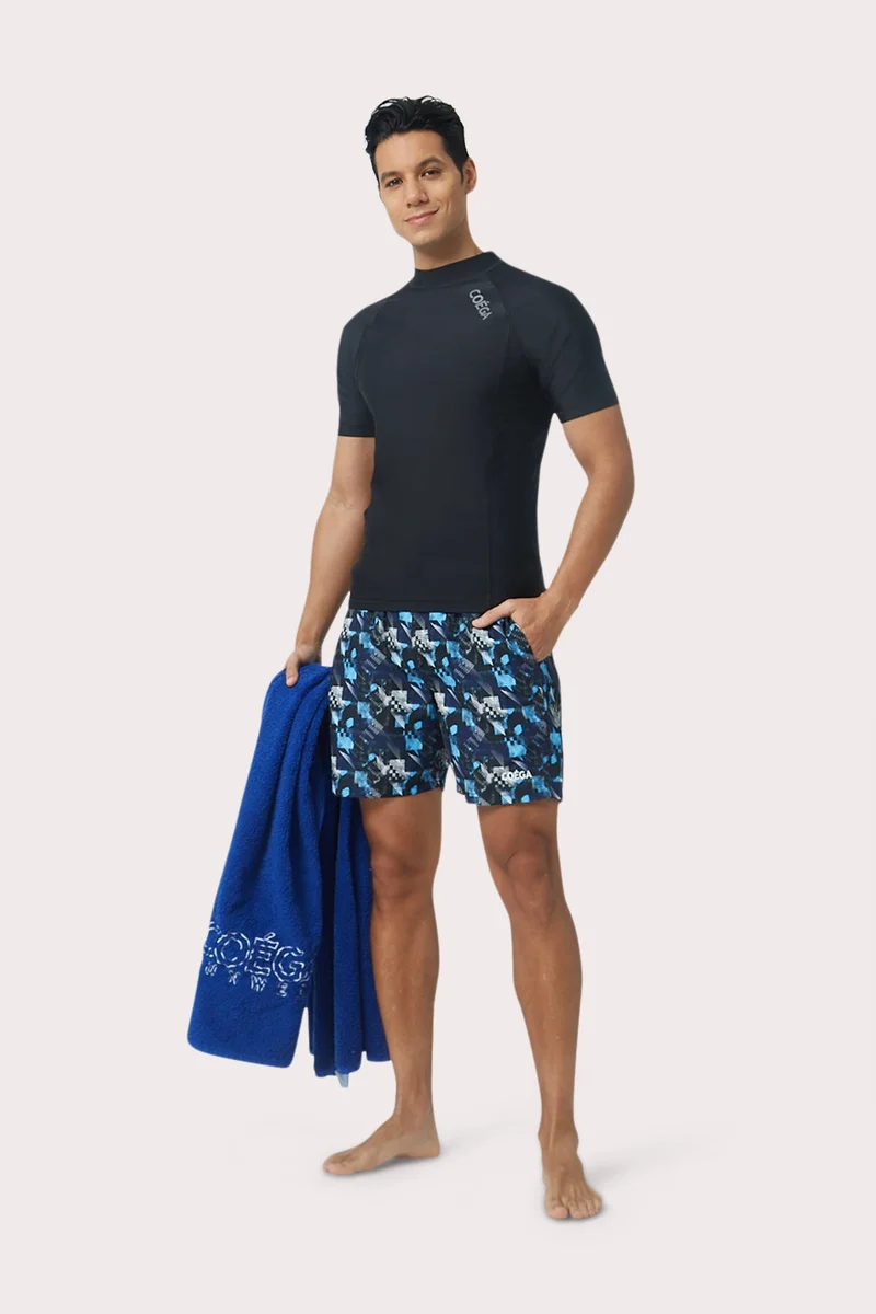 COEGA SUNWEAR  COEGA Boardshorts Elast Wst 18 Inch Mens SzS - Blue Geometric Checkers for Men | Best Price UAE
