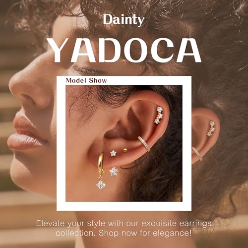 Yadoca Small Gold Hoop Earrings Set for Women - 14K Gold Plated Hypoallergenic Huggie Hoop Studs Earring Stacks for Sensitive Ears - Cartilage Earring Sets for Multiple Piercing 8 Pairs - Image 5