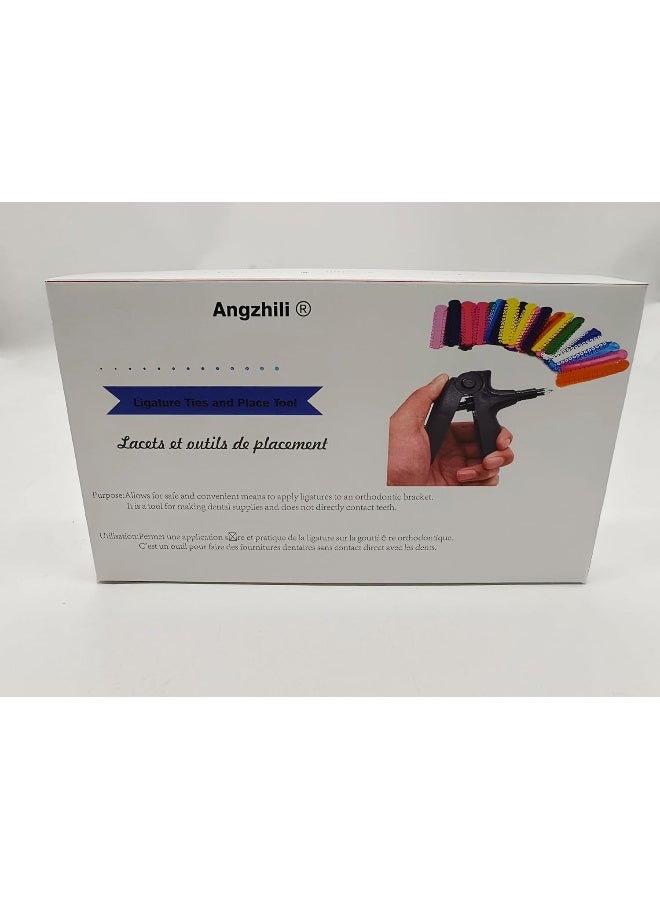 Angzhili Dental Orthodontic Ligature Ties Multi-color 1040pcs and Orthodontic Ligature Gun Gray,Braces Rubber Band Tool - Image 2