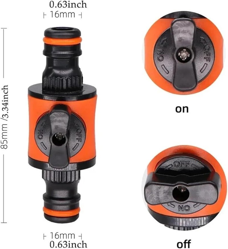 1 Set 16MM Equal Garden Hose Shut Off Valve Quick Connect Adapter for Watering Irrigation Car Wash - Image 3