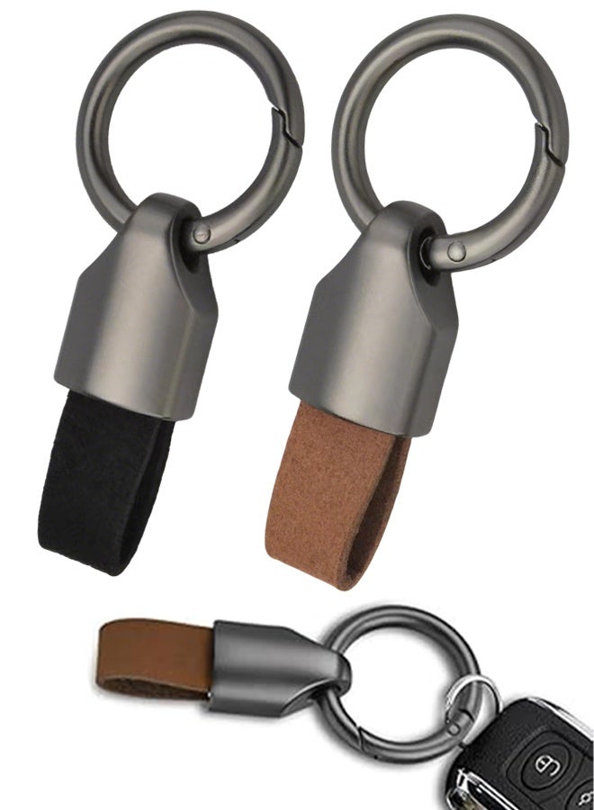 2 pcs Car Key Chain Ring Clip Keychain Ring For Keys Auto Vehicle Key Chain Accessories Universal Detachable Leather Car Keychain Small Key Fob Accessory with O-Ring Keyrings - Image 1