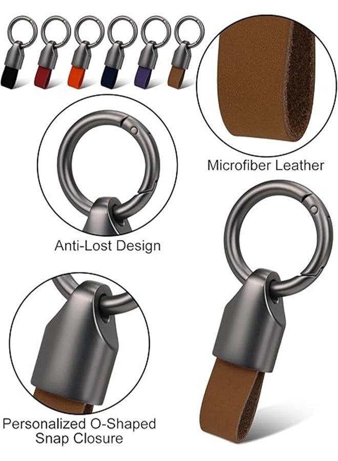 2 pcs Car Key Chain Ring Clip Keychain Ring For Keys Auto Vehicle Key Chain Accessories Universal Detachable Leather Car Keychain Small Key Fob Accessory with O-Ring Keyrings - Image 2