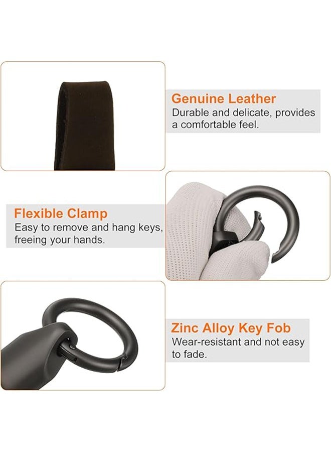 2 pcs Car Key Chain Ring Clip Keychain Ring For Keys Auto Vehicle Key Chain Accessories Universal Detachable Leather Car Keychain Small Key Fob Accessory with O-Ring Keyrings - Image 3