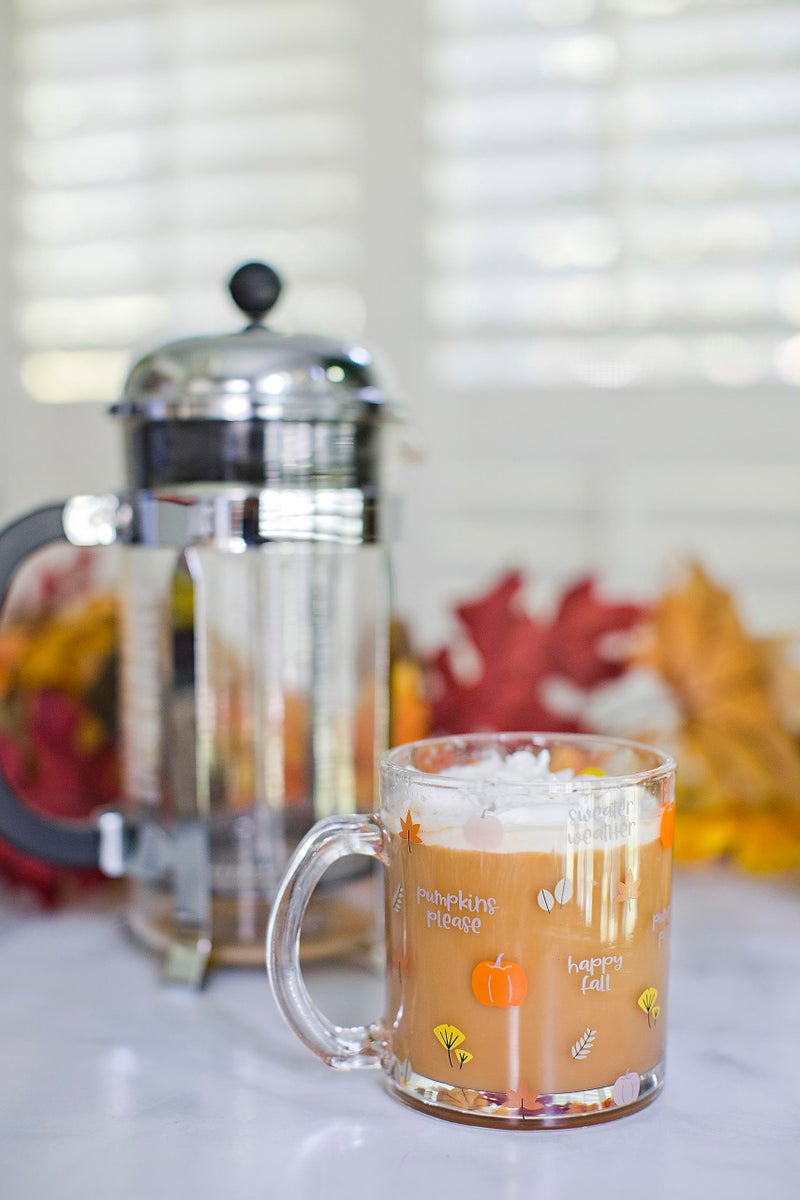 Pearhead Glass Harvest Mug, Halloween Home Décor, Coffee And Tea Glass Mug, Fall Drinkware Accessories, Seasonal Mug, 12 oz. - Image 4