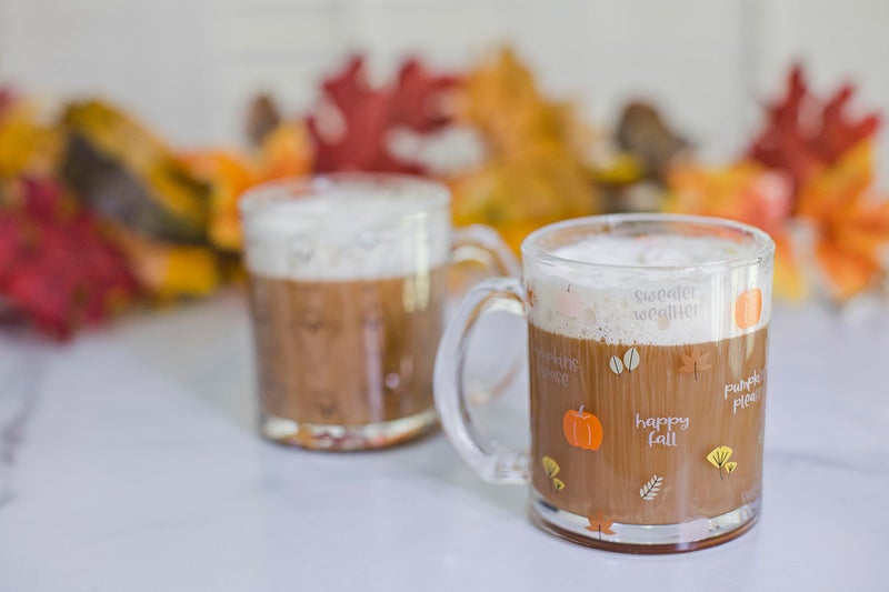 Pearhead Glass Harvest Mug, Halloween Home Décor, Coffee And Tea Glass Mug, Fall Drinkware Accessories, Seasonal Mug, 12 oz. - Image 5