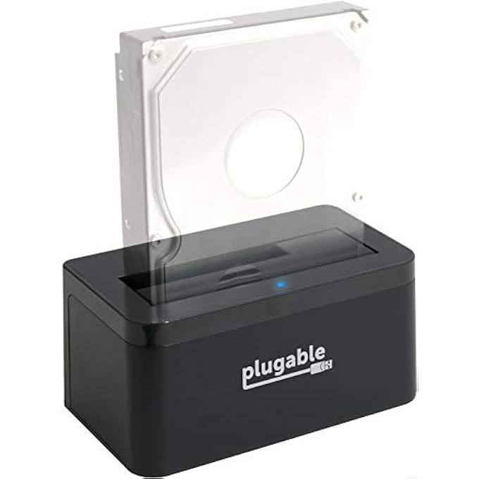 Plugable USB 3.1 GEN 2 10GBPS SATA UPRIGHT HARD DRIVE DOCK AND SSD DOCK (INCLUDES BOTH USB-C AND USB 3.0 CABLES, SUPPORTS 10TB+ DRIVES). - Image 1