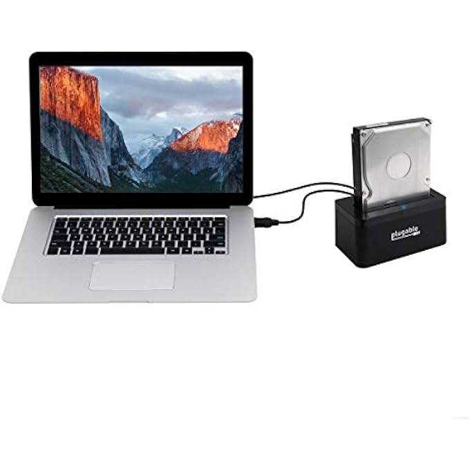 Plugable USB 3.1 GEN 2 10GBPS SATA UPRIGHT HARD DRIVE DOCK AND SSD DOCK (INCLUDES BOTH USB-C AND USB 3.0 CABLES, SUPPORTS 10TB+ DRIVES). - Image 3