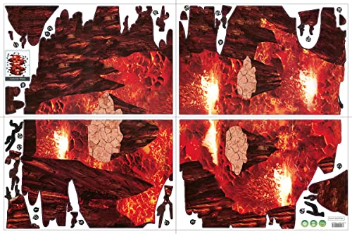 Quanhaigou Creative 3D Space Wall Decals Removable PVC Magic Floor Flame and Lava Wall Stickers Murals Wallpaper Art Decor for Home Walls Ceiling Boys Room Kids Bedroom Nursery School - Image 4