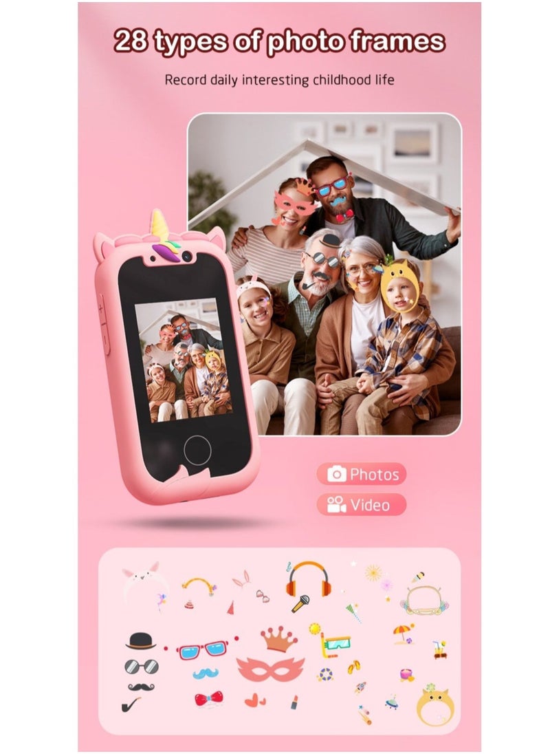 Kids Smart Phone Toys for Girls Ages 3-8 Toddler Play Travel Toys with Dual Camera, Unicorn Educational Learning Games Puzzles MP3 Music Player Birthday Gifts for Kids(Pink) - pzsku/ZC64F9194CD3B906ADCD6Z/45/_/1728726446/c8446a14-4fa2-4e6c-a9a1-7316446df1b5