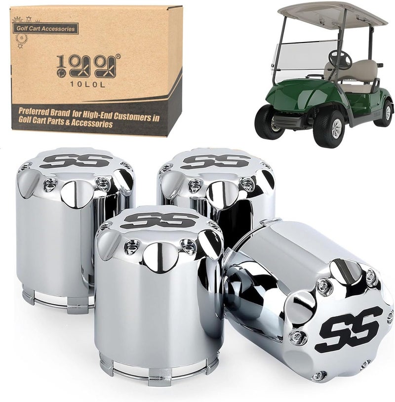 10 ال 0 ال غطاء مركز عجلة سبائك عالمي لعربات الجولف من نوع SS لـ EZGO وClub Car وYamaha، 4 قطع - Image 1