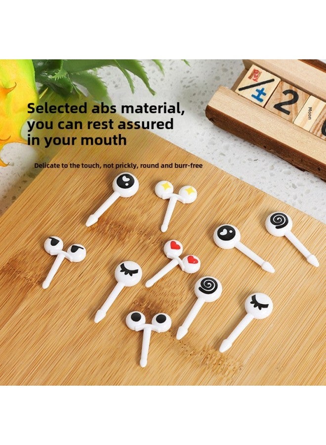 Cartoon Animal Children's Plastic Fruit Fork Household Bento Sign Suit Cute Party Food Grade Fruit Dim Fork-Color:(opp Bag)-Specifications:10pc Mouse  - Image 5