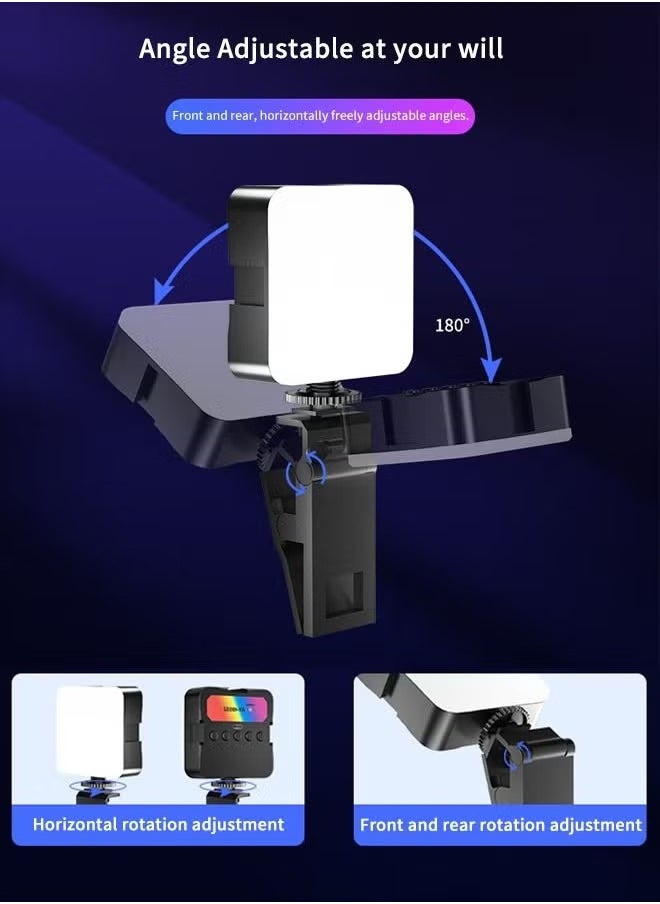 General - Portable RGB Video Light Fill Light 0-360 Full Color Video Light Dimmable 180 Degree Front and Rear Adjustment Angle for Photography,Video Conference,TikTok - Image 1