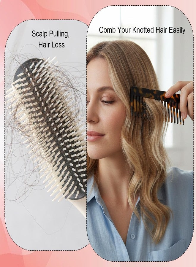 Thrymme 2PCS Large Wide Tooth Comb for Women, Tortoise Shell Comb for Thick Curly Wavy Wet Dry Hair, Suitable for Women Girls, Apricot Pattern (4.65×1.77 inch) - Image 3