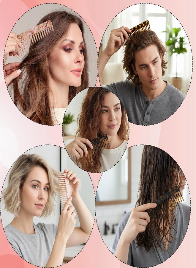 Thrymme 2PCS Large Wide Tooth Comb for Women, Tortoise Shell Comb for Thick Curly Wavy Wet Dry Hair, Suitable for Women Girls, Apricot Pattern (4.65×1.77 inch) - Image 4