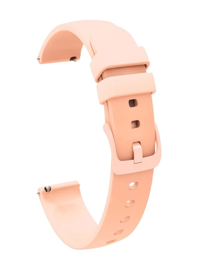 ACM Watch Strap Silicone Belt 20mm compatible with Noise Noisefit Diva 2 (NOT SUITABLE FOR DIVA 1 ONLY FOR DIVA 2 20MM MODEL,CHECK STRAP SIZE OF YOUR DIVA 2) Smartwatch Color Hook Band Creame Pink - Image 1