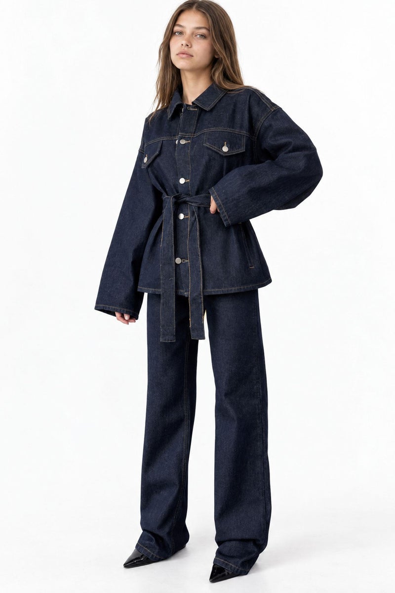 SQUALO 2-Piece Belted Wide Leg Jacket Set - Image 3