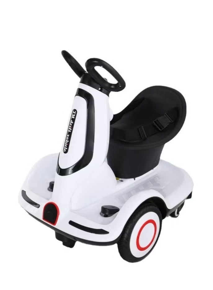 Multifunctional electric scooter for kids, four-wheeled electric scooter for toddlers with two-wheel drive, music and lights, UK plug, electric scooter for children aged 3 to 7 years, boys and girls - Image 1