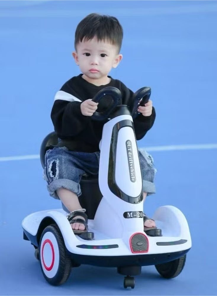 Multifunctional electric scooter for kids, four-wheeled electric scooter for toddlers with two-wheel drive, music and lights, UK plug, electric scooter for children aged 3 to 7 years, boys and girls - Image 4