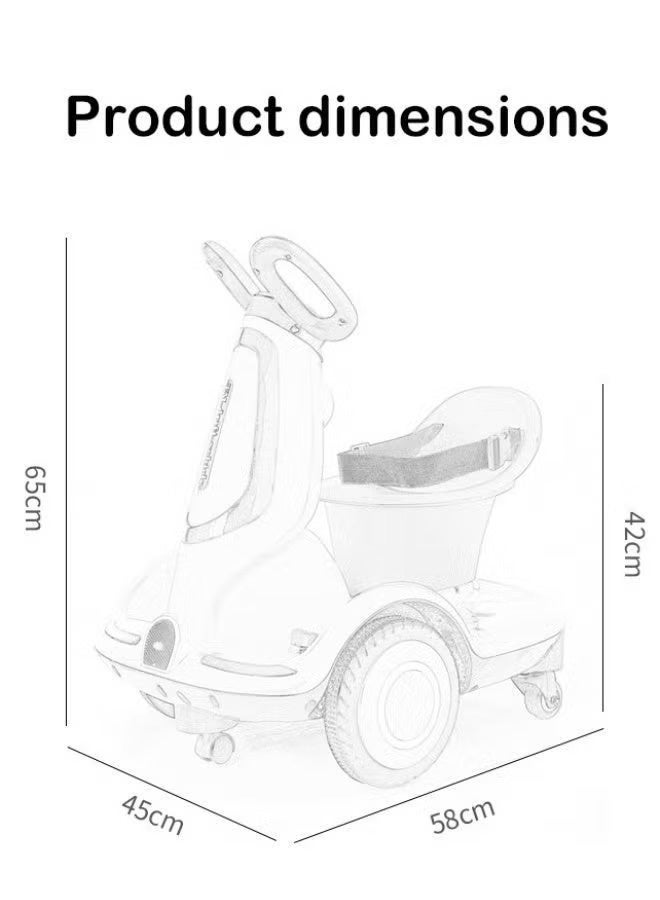 Multifunctional electric scooter for kids, four-wheeled electric scooter for toddlers with two-wheel drive, music and lights, UK plug, electric scooter for children aged 3 to 7 years, boys and girls - Image 5