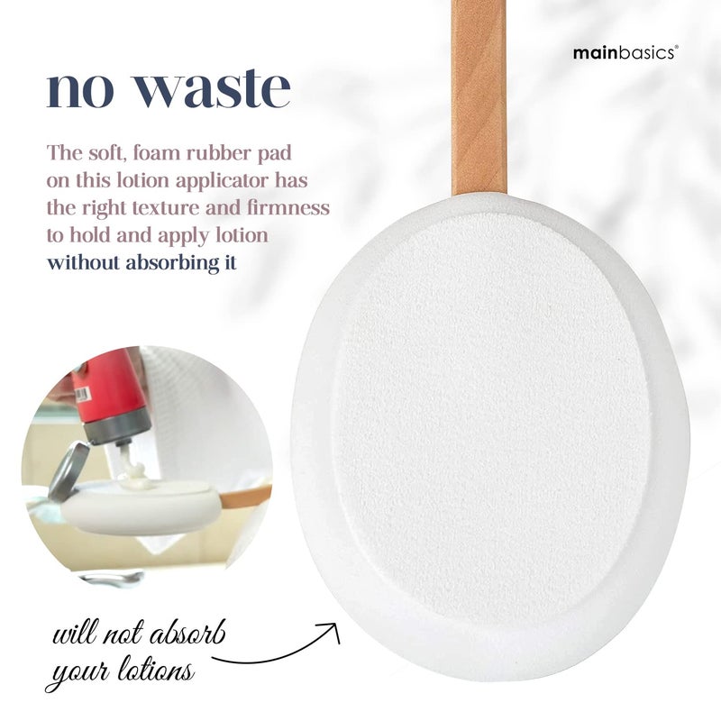MainBasics Back Lotion Applicator - Long Handle, Washable, Ideal for Self and Elderly Use with Skin Cream, Medicine, Sunscreen, Moisturizer, Tanner, Lotion - Image 4