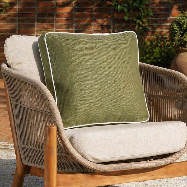 Pan Home Back Cushion with Zipper Closure 240 GSM - 56X50X7 Cm - Olive - 065MIC9900047 - Image 1